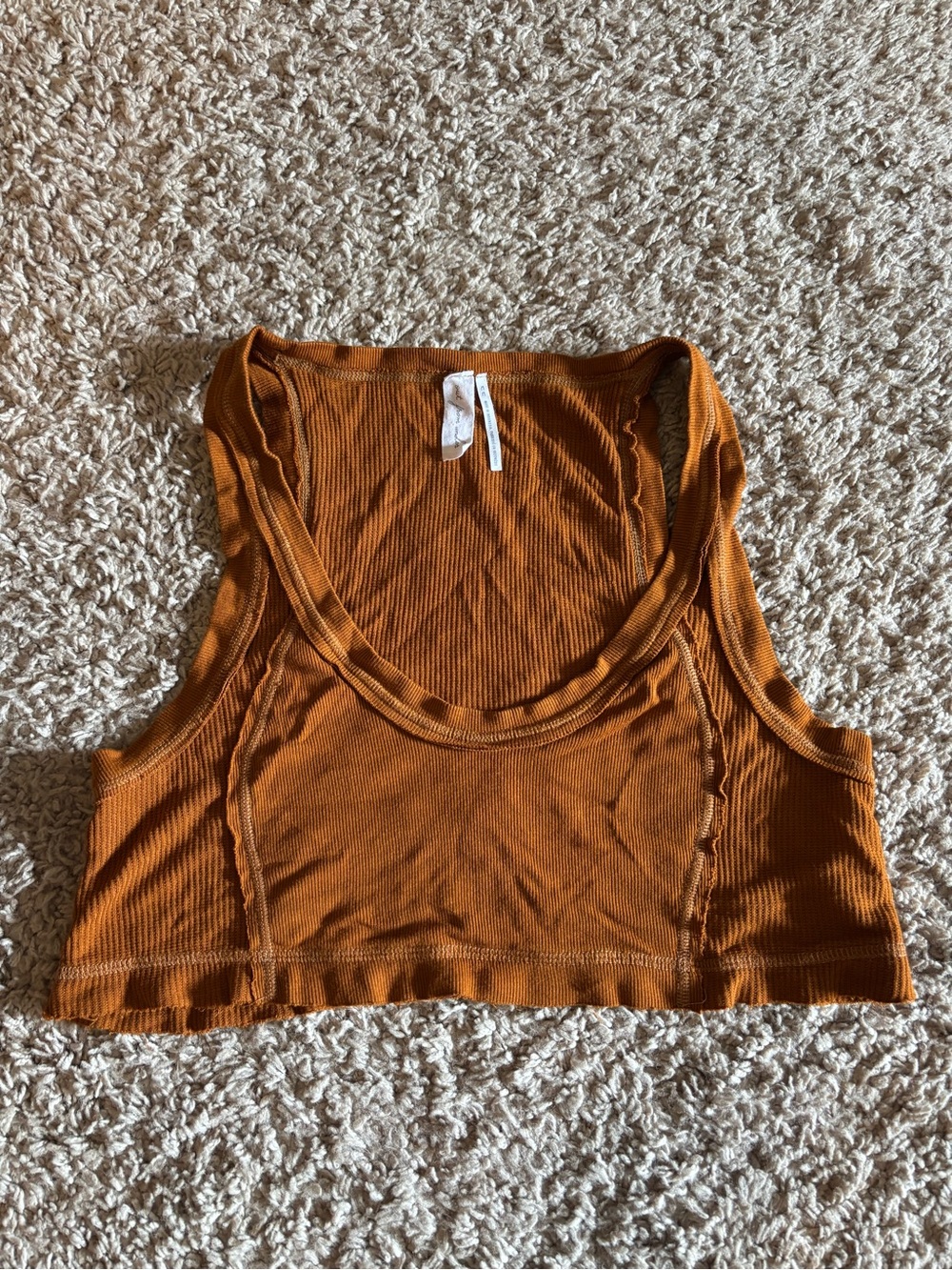 Urban Outfitters Burnt Orange Ribbed Crop Tank